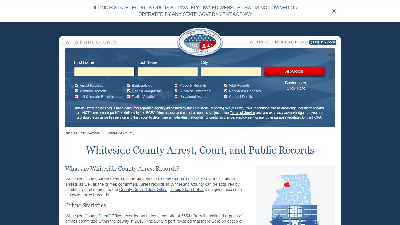 Whiteside County Arrest, Court, and Public Records